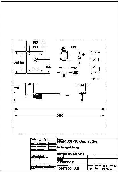 WC-Spüler, F5, elektronisch, DN20, UP, Fertigbauset, Spez.-Schr., 24 VDC, F5EF4005