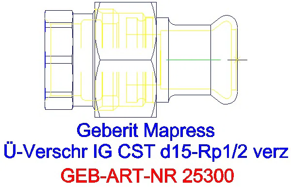 GE Mapress C-Stahl Übergangs- verschraubung mit IG d15-Rp1/2 verzinkt_25300_G