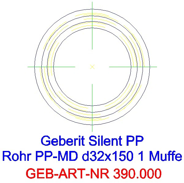 GE Silent-PP Rohr mit Muffe d32x2 L:15cm_390.000.14.1_G