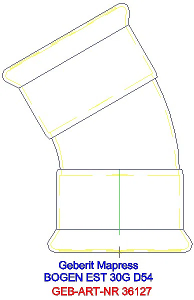 GE Mapress Edelstahl Bogen 30Gr d54_36127_A