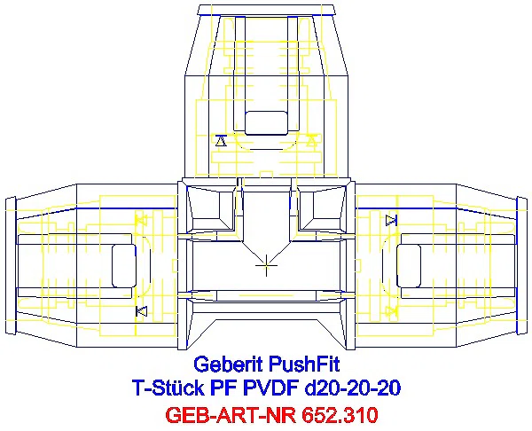 GE PushFit T-Stück egal PVDF d25-25-25_652.310.00.1_A