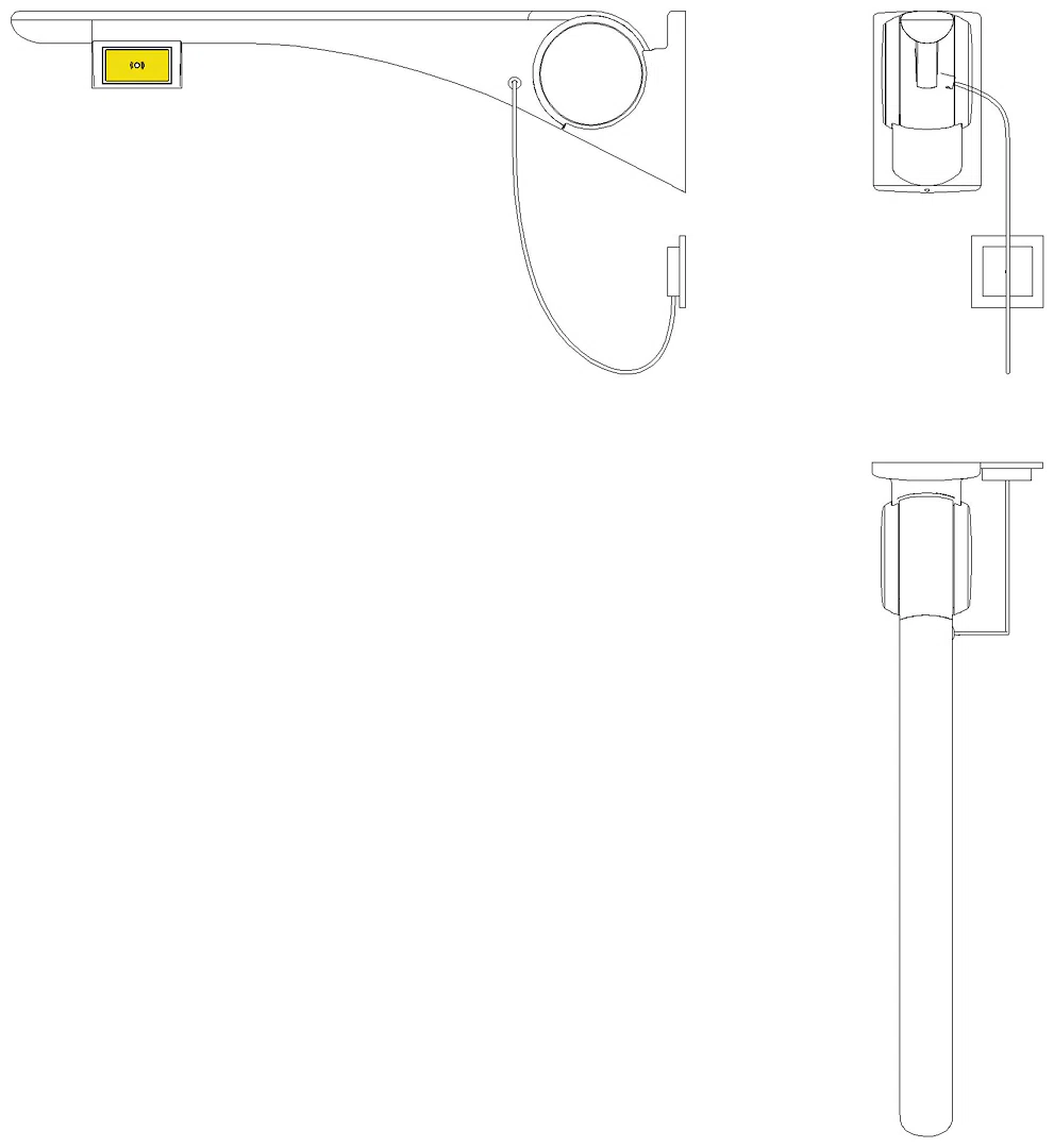HEWI Stützklappgriff Basic,750 mm,rechts Funktaste(E-Ausf.) weiß hgl-atm