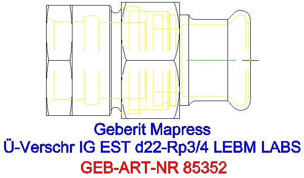 GE Mapress Edelstahl Übergangsverschr. mit IG ÜM ESt (LABS-frei) d22-Rp3/4_85352_G