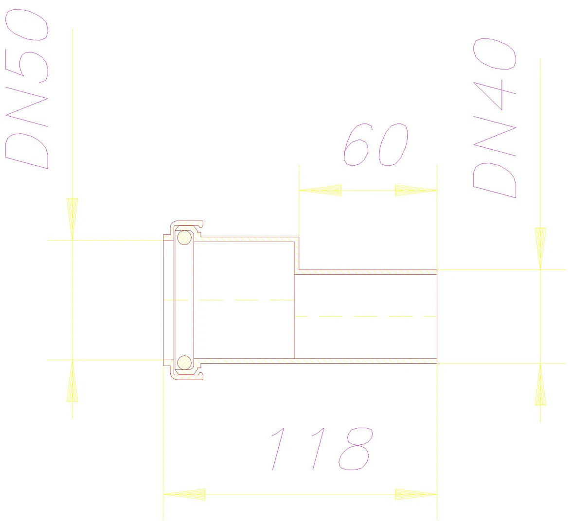 DALLMER Reduzierrohr, DN 50/DN 40