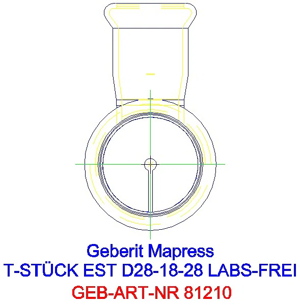 GE Mapress Edelstahl T-Stück reduziert (LABS-frei) d28-18-28_81210_L