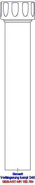 GE Anschlussstutzen mit Quetschverschraubung d40 L:25cm_152.164.11.1_L
