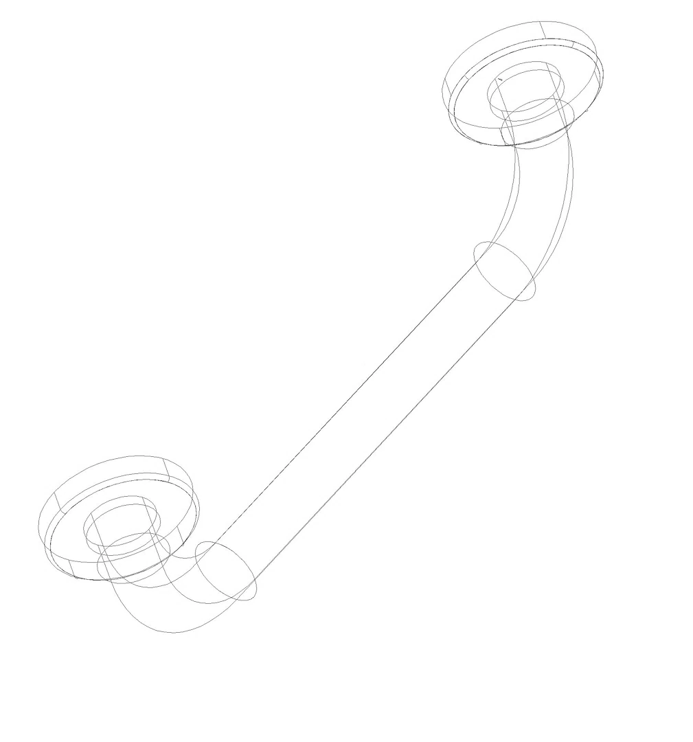 HEWI Griff/Handtuchhalter Ser 477, d:33, AM:300, m. Ros. reinweiß