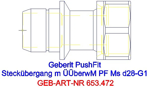 GE Übergang auf Verteiler mit Steckanschluss Überwurfmutter d28-G1_653.472.00.1_L