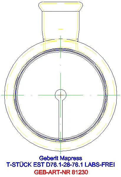 GE Mapress Edelstahl T-Stück reduziert (LABS-frei) d76,1-28-76,1_81230_L