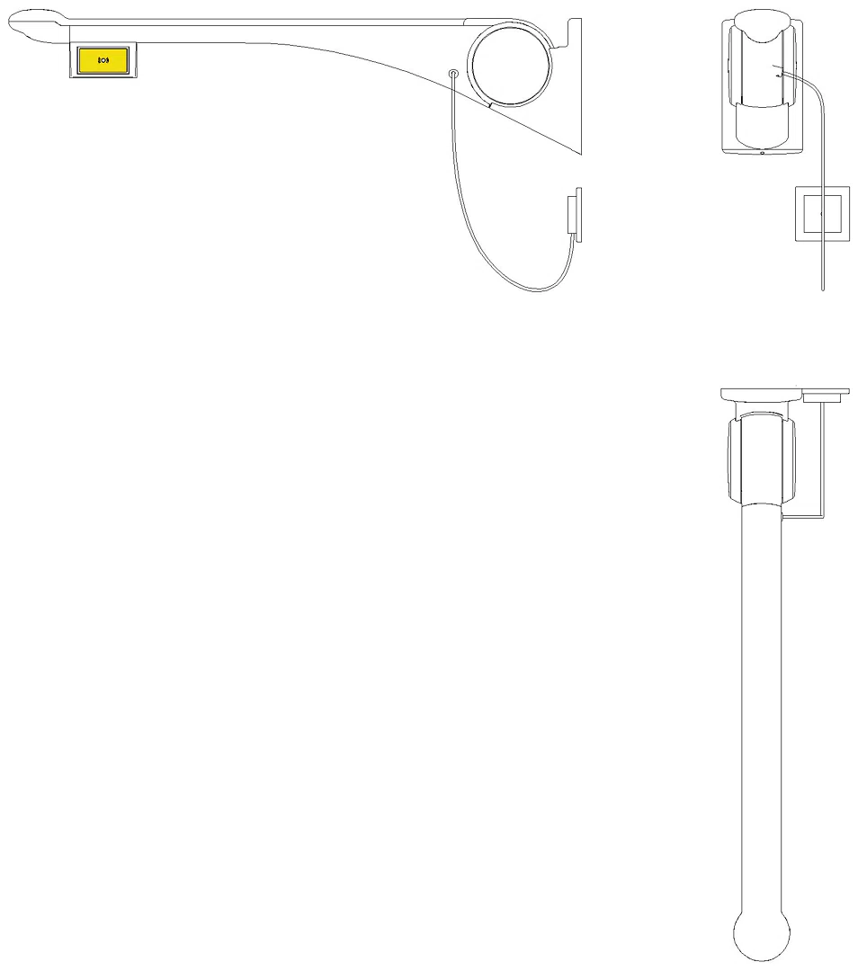 HEWI Stützklappgriff Premium,850 mm, re Funktaste(E-Ausf.) weiß hgl-wem