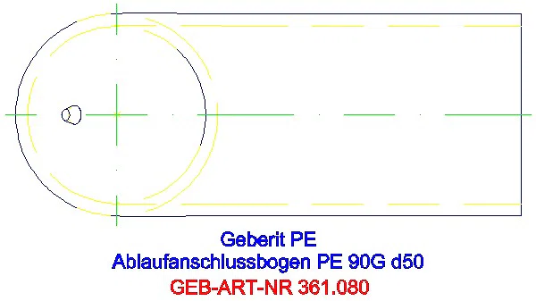 GE PE Anschlussbogen 90Gr für Manschette d50/di44_361.080.16.1_G