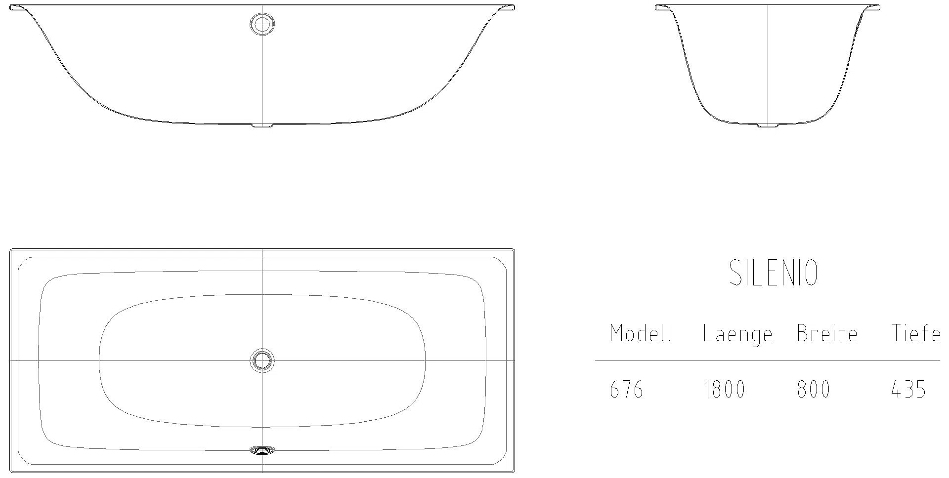 KALDEWEI SILENIO Badewanne, 1800x800 mm, Modell-Nr: 676