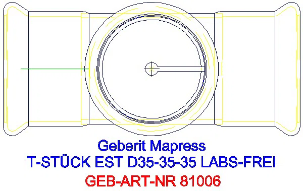GE Mapress Edelstahl T-Stück egal (LABS-frei) d35-35-35_81006_G
