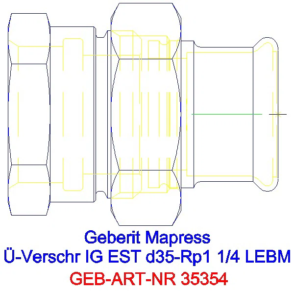 GE Mapress Edelstahl Übergangsverschr. mit IG ÜM aus ESt d35-Rp1 1/4_35354_A