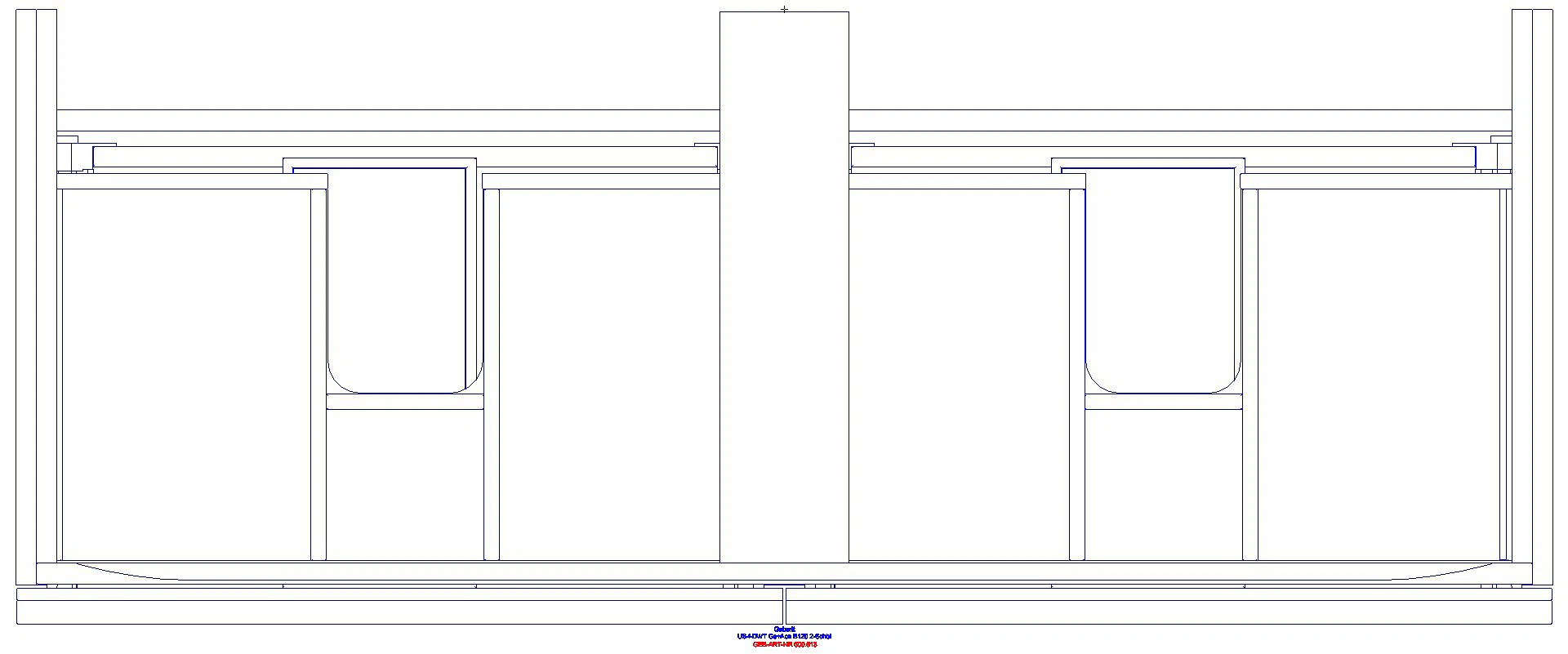 Acanto Unterschrank für Doppel-WT 2 Schubladen, 119x53,5x47,6cm, lava_500613jk2_g
