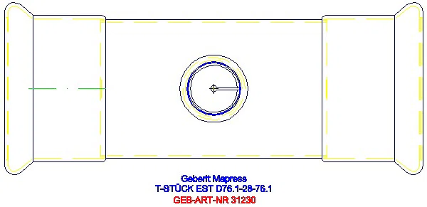 GE Mapress Edelstahl T-Stück reduziert d76,1-28-76,1_31230_G