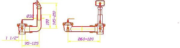 DALLMER Ab- und Überlauf-Set 024 U, 2 Ketten, 1 1/2"