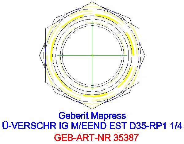 GE Mapress Edelstahl Übergangsverschr. mit IG und Einschubende d35-Rp1 1/4_35387_L