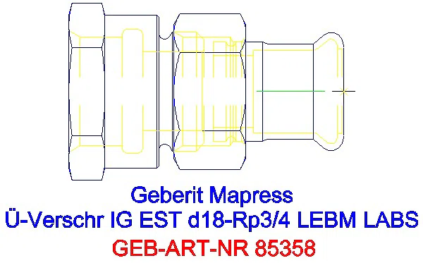 GE Mapress Edelstahl Übergangsverschr. mit IG ÜM ESt (LABS-frei) d18-Rp3/4_85358_A