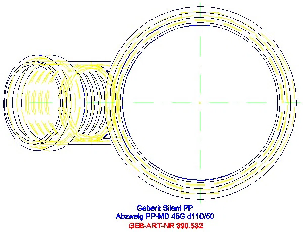 GE Silent-PP Abzweig 45Gr d110/50_390.532.14.1_G