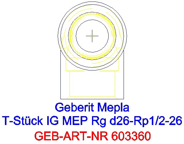 GE Mepla T-Stück mit IG Rg d26-Rp1/2-26_603.360.00.5_L