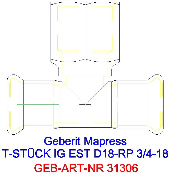 GE Mapress Edelstahl T-Stück mit IG d18-Rp3/4-18_31306_A