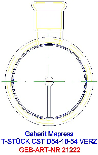 GE Mapress C-Stahl T-Stück reduziert d54-18-54 verzinkt_21222_L