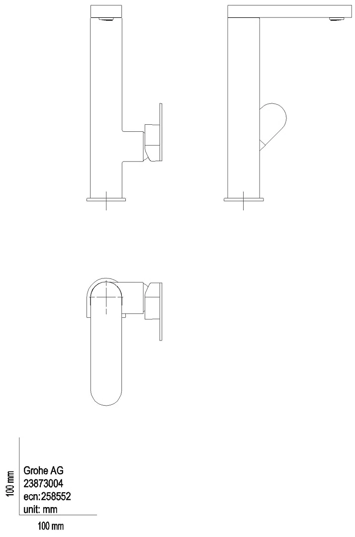 GROHE EH-WT-Batterie Plus 23873_4 L-Size Schwenkausl. gl. Körper PO-Ablgrt. chrom