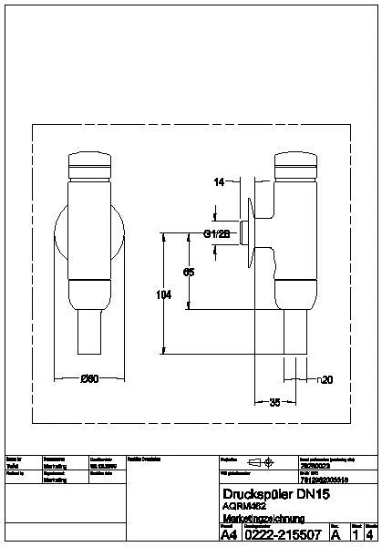 WC-Spüler, AQUALINE, hydr., DN15, Aufputz, AQRM551