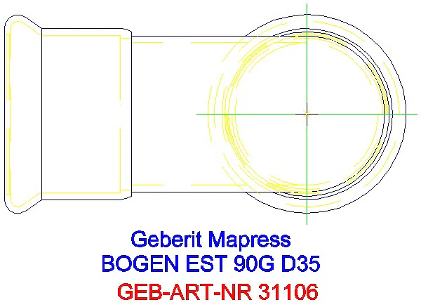 GE Mapress Edelstahl Bogen 90Gr d35_31106_G