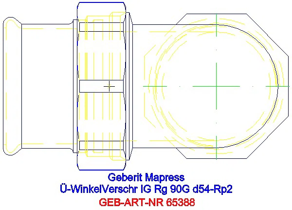 GE Mapress Kupfer Übergangswinkel- verschraubung 90Gr mit IG Rg d54-Rp2_65388_G