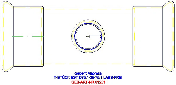GE Mapress Edelstahl T-Stück reduziert (LABS-frei) d76,1-35-76,1_81231_G