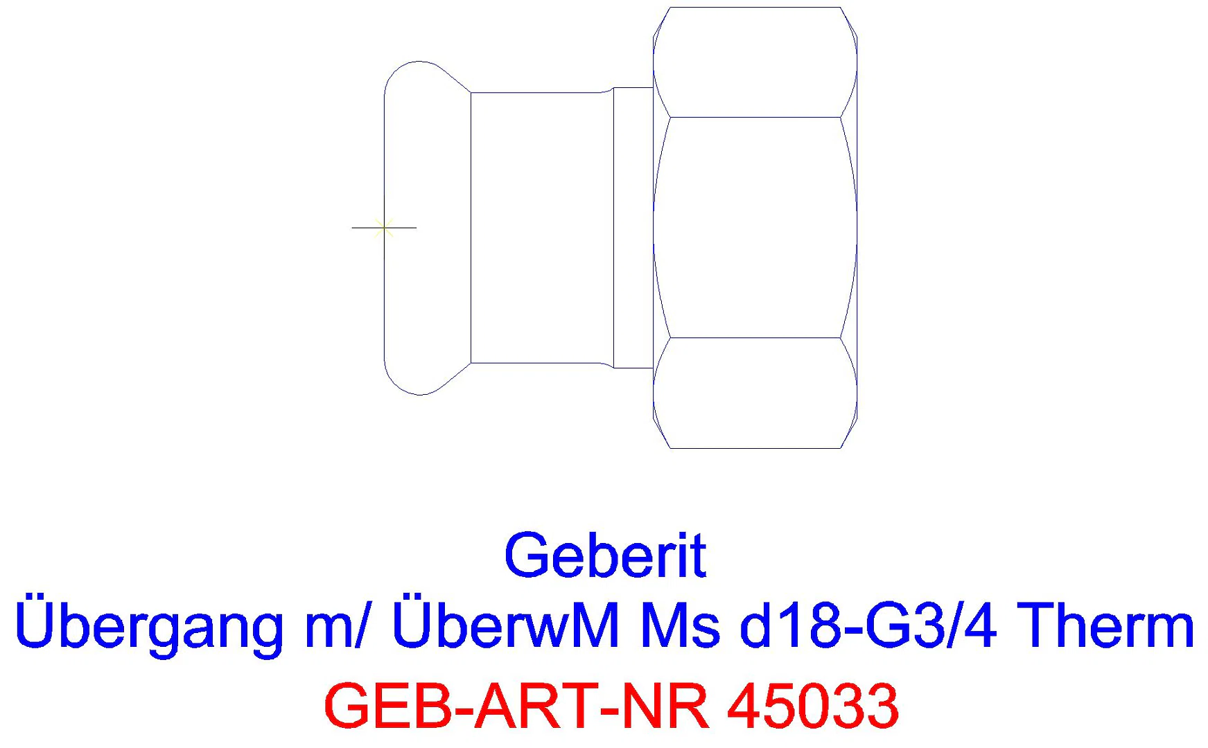 GE Mapress Therm Übergang mit Überwurfmutter d15-G3/4_45033_g