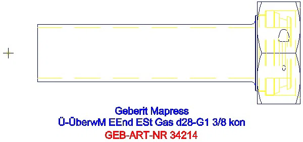 GE Mapress Edelstahl Übergang mit AG und Einschubende d28-G1 3/8_34214_G