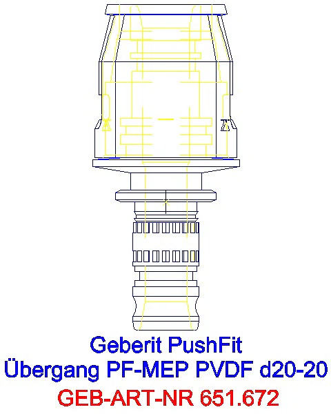 GE PushFit Übergang auf Mepla PVDF d20-20_651.672.00.1_G