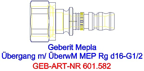GE Mepla Übergang mit Überwurfmutter Rg d16-G1/2_601.582.00.5_A
