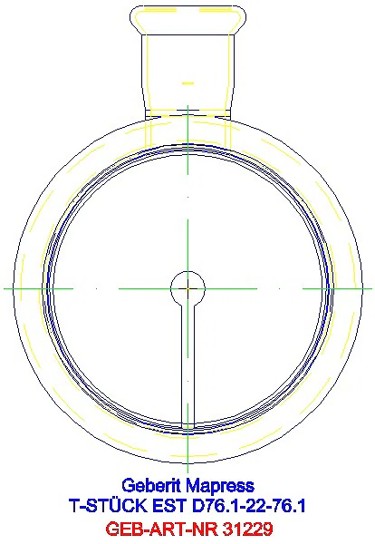 GE Mapress Edelstahl T-Stück reduziert d76,1-22-76,1_31229_L