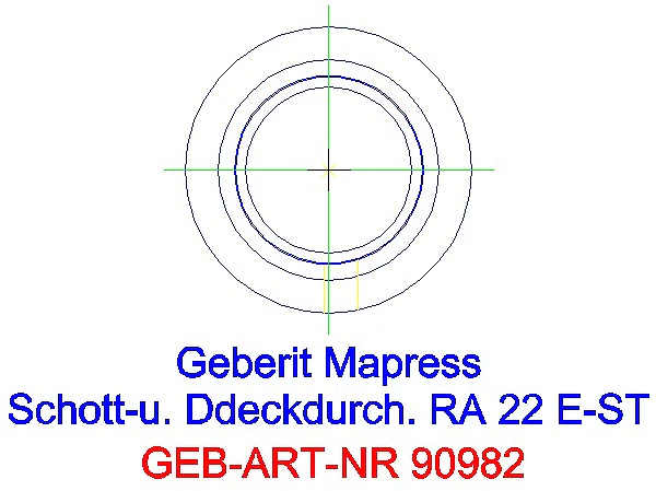 GE Mapress Edelstahl Schott- und Deckendurchführung mit Einschubende d22_90982_L