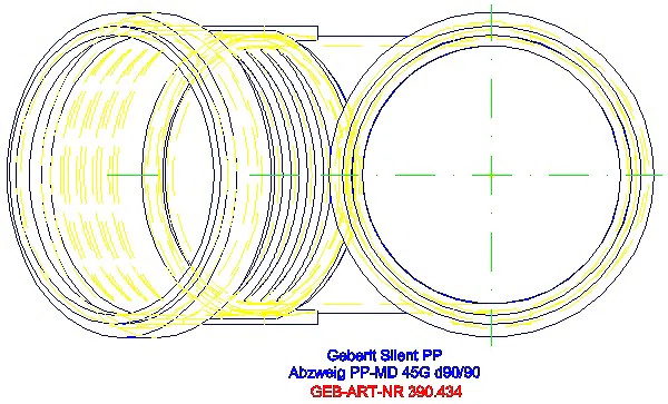 GE Silent-PP Abzweig 45Gr d90/90_390.434.14.1_G