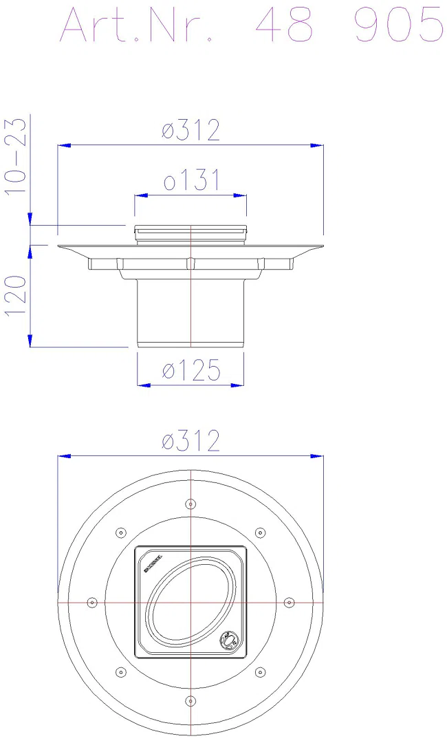 KESSEL-Dünnbettaufsatz Variofix Designrost Oval, mit Lock&Lift, V2A