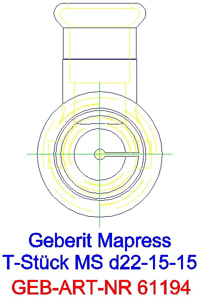 GE Mapress C-Stahl T-Stück reduziert Ms d22-15-15_61194_L