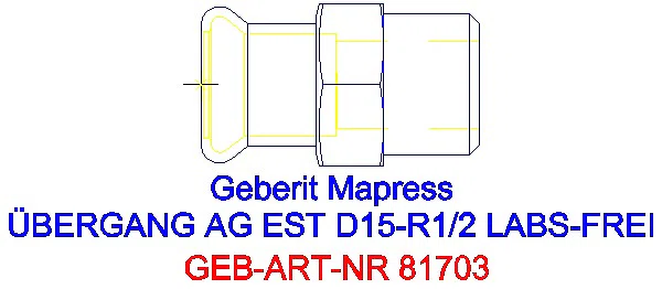 GE Mapress Edelstahl Übergang mit AG (LABS-frei) d15-R1/2_81703_A