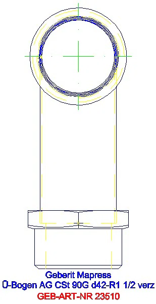 GE Mapress C-Stahl Übergangsbogen 90Gr mit AG d42-R1 1/2 verzinkt_23510_A