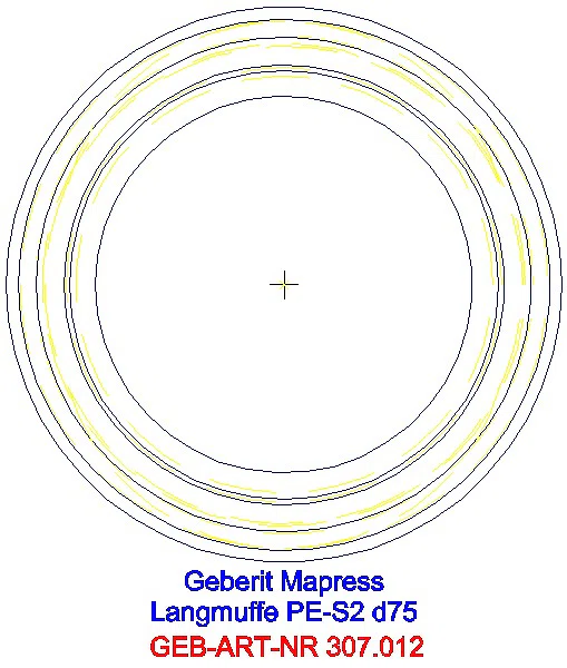 GE Silent-db20 Langmuffe mit Doppelbund d75_307.012.14.1_A