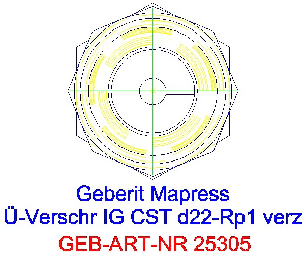 GE Mapress C-Stahl Übergangs- verschraubung mit IG d22-Rp1 verzinkt_25305_L