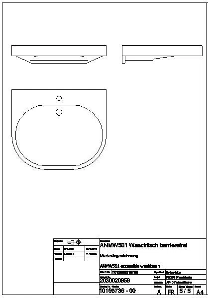 Waschtisch, VARIUScare, MIRANIT, 650x120x550 mm, barrierefrei, ANMW501
