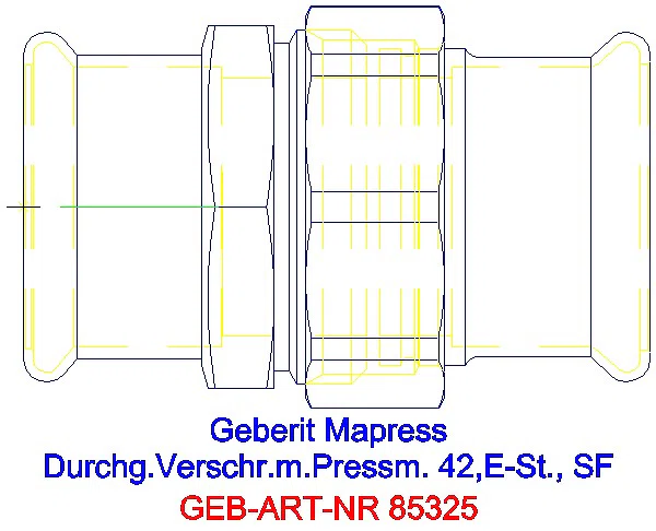 GE Mapress Edelstahl Verschraubung (LABS-frei) d42_85325_A