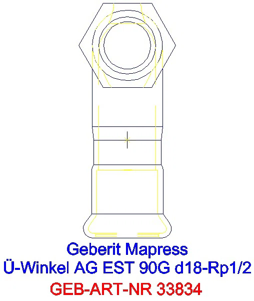 GE Mapress Edelstahl Übergangswinkel 90Gr mit AG d18-R1/2_33834_L