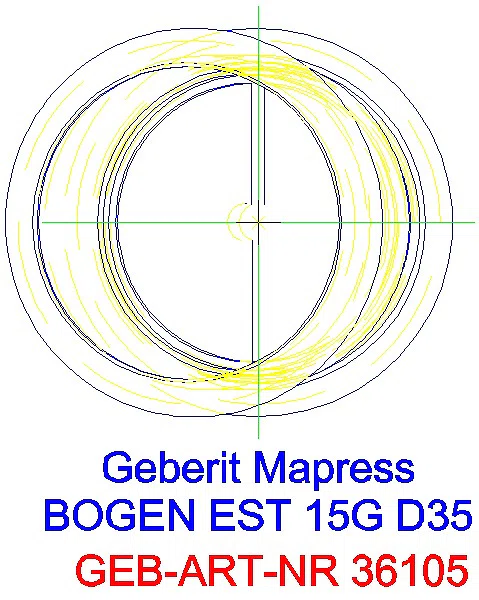 GE Mapress Edelstahl Bogen 15Gr d35_36105_G