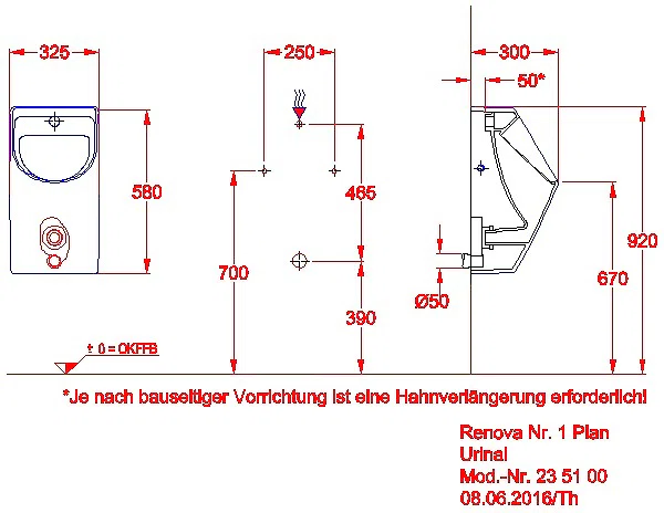Renova Plan Urinal, Zulauf von hinten Abgang nach hinten_kgv_r1_plan_235100